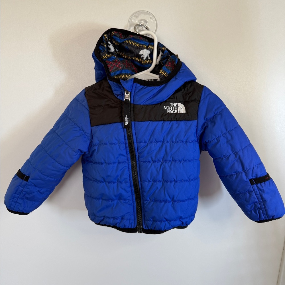 The North Face TODDLER REVERSIBLE Blue and Black Puffer Jacket